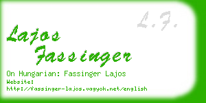 lajos fassinger business card